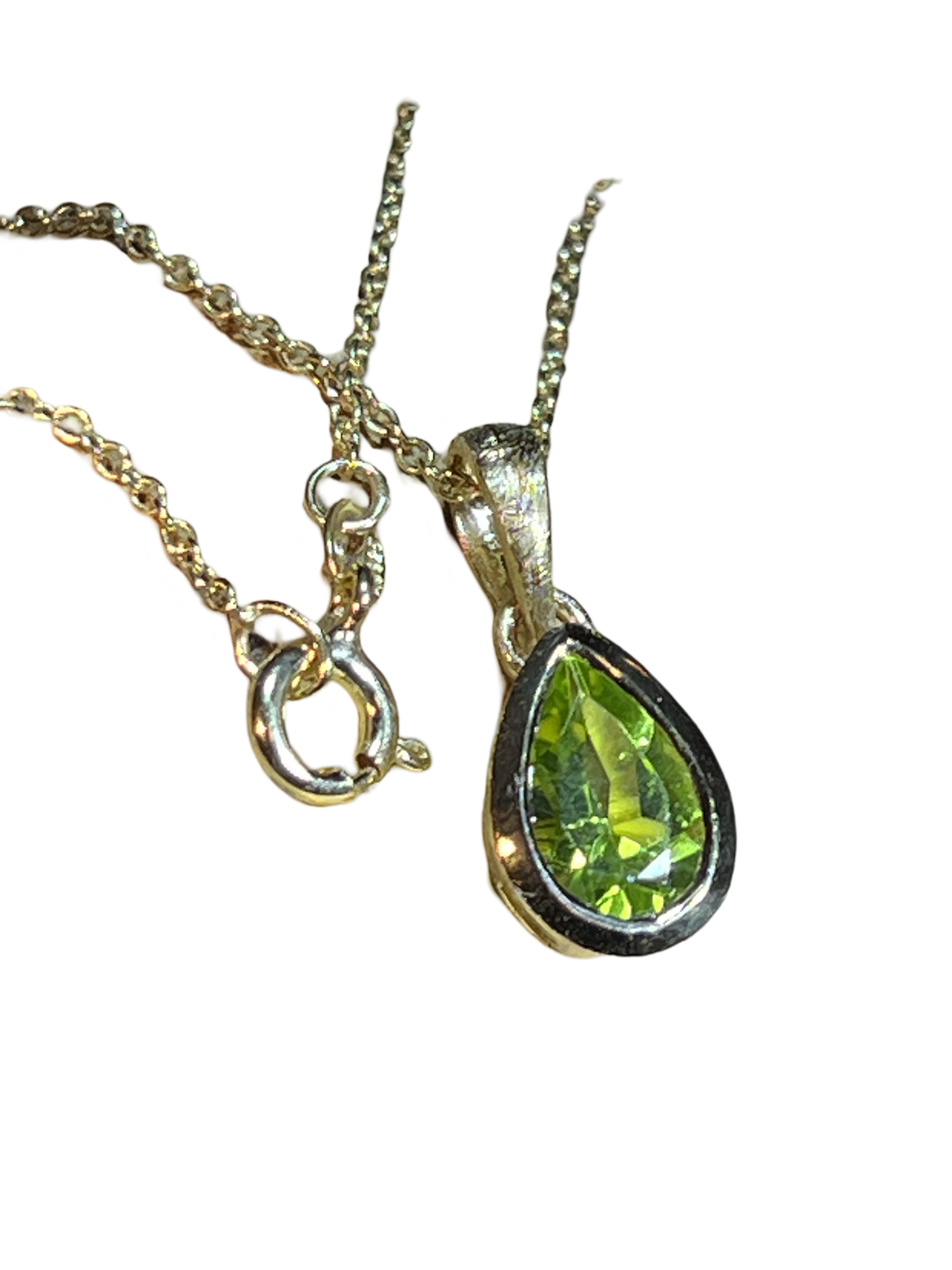 Peridot Anhänger in Silber Gold plattiert